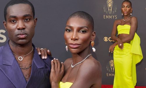 Michaela Coel hits the red carpet at the 73rd Primetime Emmy Awards