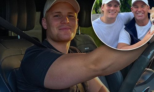 Shane Warne's son Jackson beams in a slew of selfies as he goes for a drive - two months after sharing an emotional tribute to his iconic cricketer dad for Father's Day