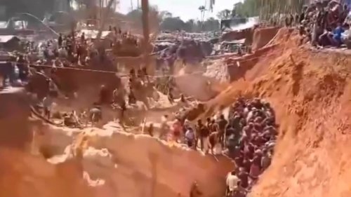 Dozens are feared dead in Venezuela gold mine collapse as more than 100 workers are trapped in 114ft...