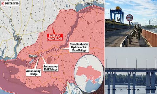 Ukraine says it has taken out vital bridge in Kherson region - leaving thousands of Russian troops virtually cut off from their supplies