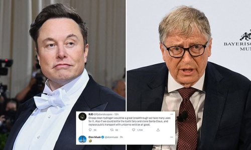 Elon Musk 'trolls' Bill Gates over his claim that 'green hydrogen would be a massive energy breakthrough' even though it isn't commercially viable