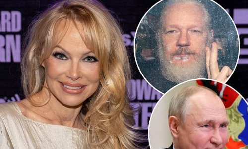 Pamela Anderson says she had a 'frisky' evening on Mezcal with Julian Assange ... and Vladimir Putin 'got a kick out of her at the Kremlin'