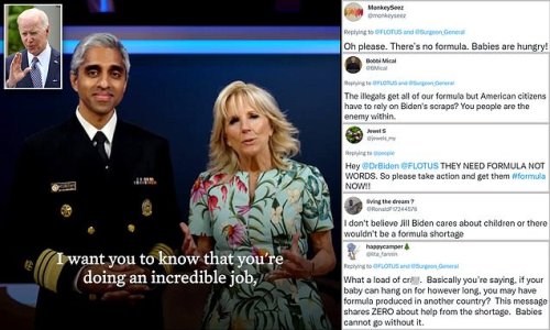 'What a load of hot air!' Parents slam Jill Biden for claiming her husband Joe is 'working around the clock' to end baby formula disaster as Abbott's factory is STILL closed and foreign products not shipped in