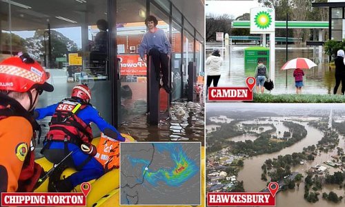The 30 Sydney suburbs that could go under water as a non-stop rain bomb turns deadly and dozens of evacuation orders now in place - amid a warning of heavy rainfalls until next summer