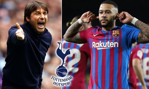 Tottenham 'make enquiry for Barcelona forward Memphis Depay' as Antonio Conte looks to strengthen his attack further, with Spanish side willing to listen to offers for the Manchester United flop in the region of £17m