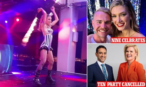 Fire-twirlers, acrobats and Delta Goodrem: Inside Channel Nine's VERY extravagant Christmas party at an exclusive nightclub - as struggling Network 10 is forced to CANCEL their shindig altogether