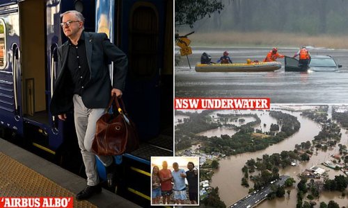 'Airbus Albo' divides Aussies as critics slam him for staying overseas as NSW grapples with deadly floods - but supporters say there's NO comparison to when ScoMo went to Hawaii during bushfires