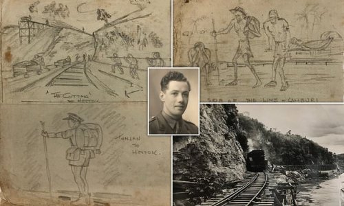 British captain's sketches depict plight of PoWs on 'death railway'