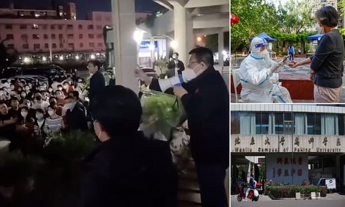 Hundreds of angry students stage mass protest at elite Beijing university after officials banned food deliveries and confined them to their dorms amid brutal zero-Covid lockdown