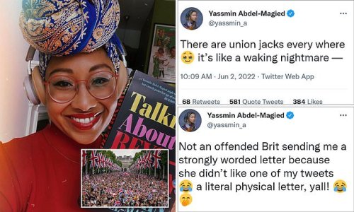 Australian writer living in London who branded herself the 'most publicly hated Muslim' faces backlash from furious Brits after complaining Union Jacks were a 'waking nightmare'