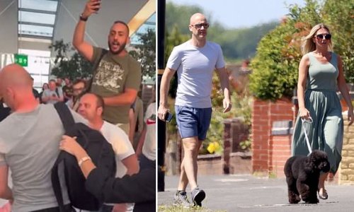 EXCLUSIVE: English referee Anthony Taylor steps out with his wife for a dog walk in first outing since Budapest airport abuse ordeal, where they were attacked by Roma fans after Jose Mourinho's rant