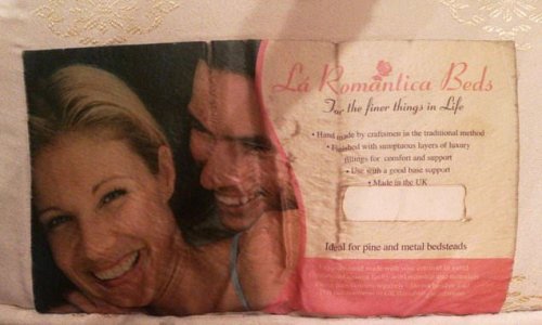Woman dumped boyfriend due to 'photo of ex' that was mattress label