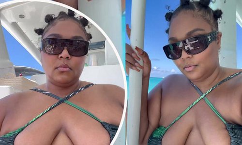 Lizzo Puts On A Very Busty Display In A Stringy Green Swimsuit As She