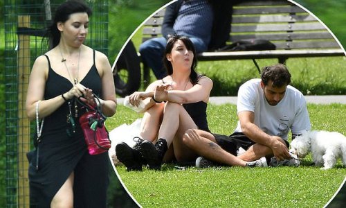 Daisy Lowe Wears Black Dress With Thigh split And Chunky Boots As She Enjoys A Picnic In The 