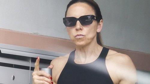 Sporty Spice Mel C flaunts her super fit physique in designer workout wear and goes makeup-free in Sydney - as she prepares to join the judge line-up on The Voice Australia