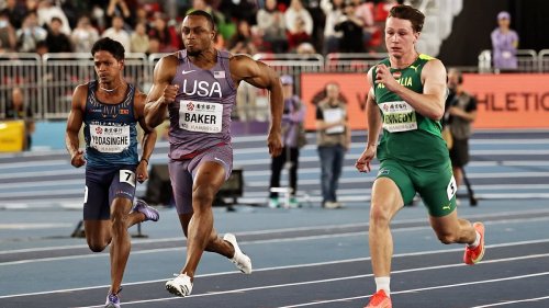 The cruel moment Aussie sprinter Lachlan Kennedy was robbed of historic gold medal at world indoor championships