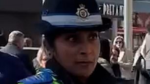 Moment terrified female PCSO backs up and calls for help after being confronted by man outside King's Cross station