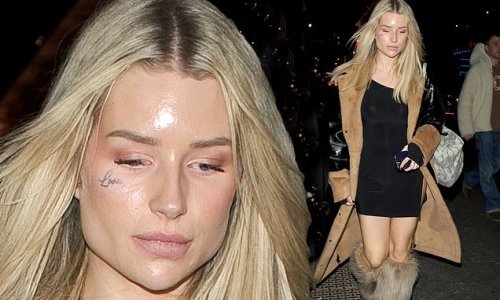 Lottie Moss Flashes Her Legs In A Black Minidress And Furry Legwarmers