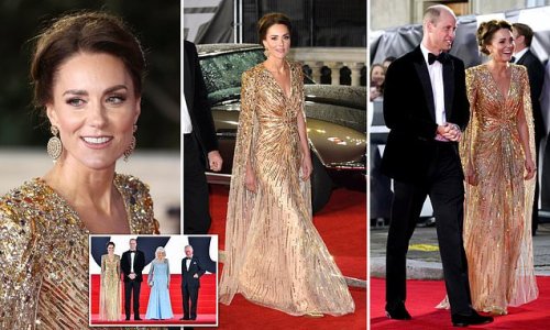 Kate joins Prince William, Prince Charles and Camilla at Bond premiere