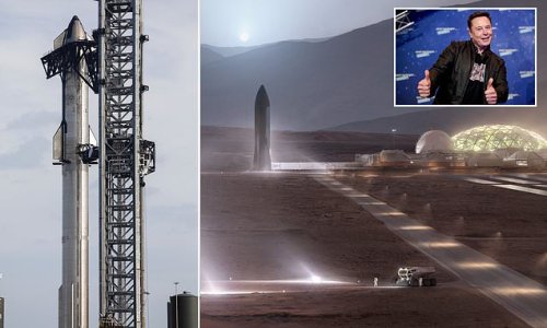 Musk's gateway to Mars: All you need to know about Elon's £2.4 BILLION, 395ft-tall Starship - designed to ferry 100 people to the Red Planet - ahead of its maiden launch within WEEKS