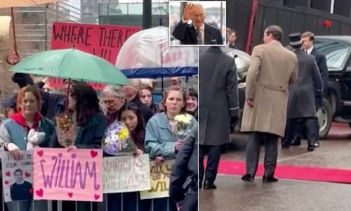 The Crown imitates life! Dominic West transforms into King Charles to film scenes of a Canadian tour in Canary Wharf - days after the monarch visited the area