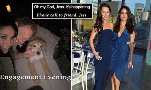 'Oh my God, Jess. It's happening': Meghan reveals she phoned then-best friend Jessica Mulroney AS Harry was preparing to propose - but stylist was NOT featured in Netflix doc after 'rift' with Duchess over race row