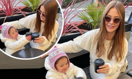 Millie Mackintosh takes daughter Sienna, 20 months, to coffee shop