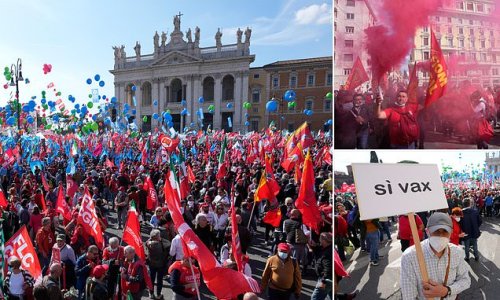 Protestors take to the streets of Italy in anti-fascist rally