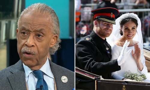 Al Sharpton claims Meghan Markle was treated differently after her 'beautiful wedding' with Prince Harry because she was first black person 'working in the royal C-suites'