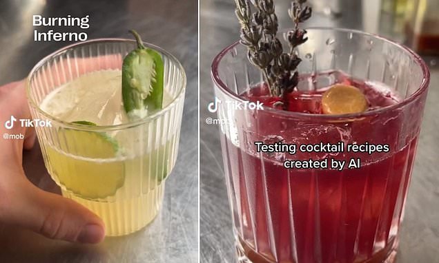 Would YOU drink a cocktail created by AI? TikToker asks system to generate recipe for drinks named 'Grandmas Revenge' and 'Burning Inferno' - and one drink got a 3 out of 10 in taste
