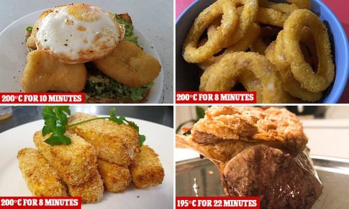 The ultimate air fryer cheat sheet: Handy guide shows EXACTLY how long you should cook your vegetables, meat and seafood for