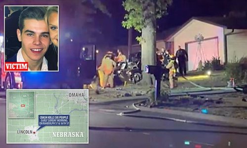 Cops are alerted to killer crash by new iPhone 14 feature that senses accidents and calls 911: Five men and one woman in the car – all in their 20s - are killed after car slams into tree in Nebraska