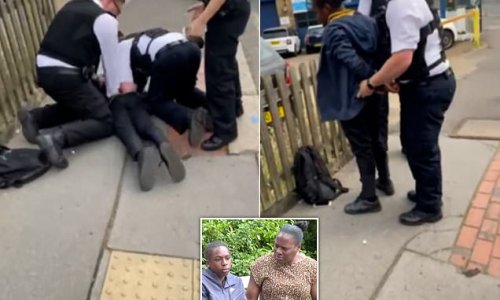 Moment black teenager, 14, was forced to the ground and handcuffed by Met Police officers after he was wrongly targeted while walking home from school