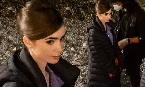 Lily Collins gets made-up before filming Netflix hit Emily In Paris