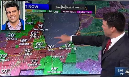 'I can do that?' Hilarious moment Chicago weatherman absolutely loses it when he discovers that board in studio is a touch-screen during live broadcast