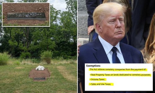 Trump is accused of burying Ivana at his Bedminster golf club to take advantage of TAX BREAK offered to cemeteries: Move eliminates property, income AND sales tax under NJ tax code