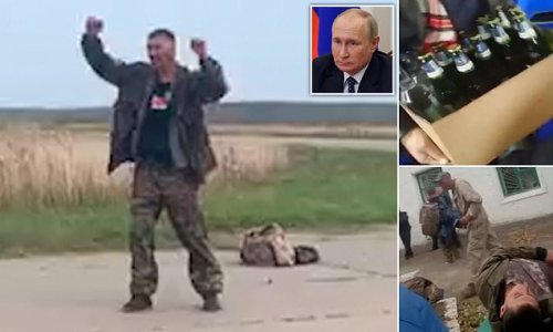 Putin it away! Russians forced into new conscript army get the beers in and drink themselves senseless as they head off to Ukrainian war while others turn to SCOOTERS to flee the draft