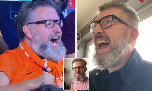 Double dutch! British football fan, 48, calls for help in tracking down doppelganger after spotting Netherlands supporter who looks his spitting image in the crowd of World Cup game in Qatar