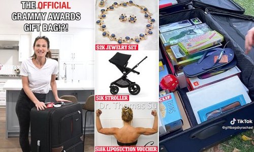 Who even needs the award? Inside the WILDLY lavish Grammy gift bags that are packed with $60,000 worth of items - from an $18,000 LIPOSUCTION voucher to a $2,000 gold jewelry set
