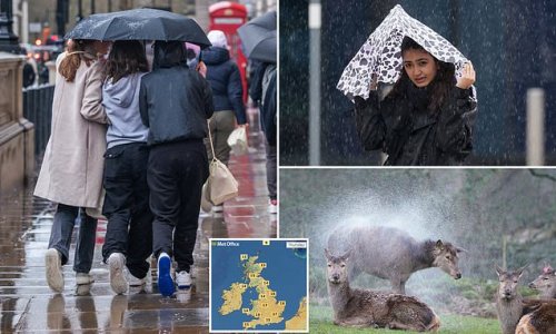 Spring sunshine makes way for April showers: Britain will bask in balmy 17C temperatures by the end of the week - but be prepared for a drenching as heavy rainfall and strong winds will batter UK by the weekend