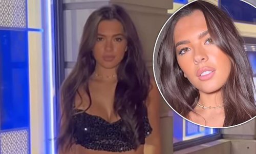 Gemma Owen shows off her incredible figure in a busty black crop top and shimmering skirt as she poses for social media clip... after shock split from Luca Bish
