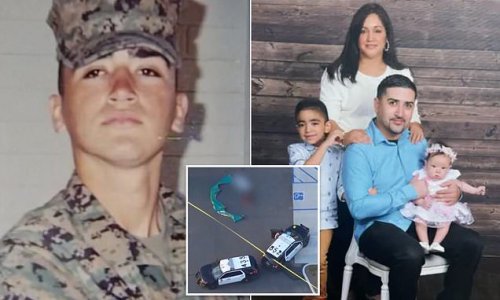 Afghanistan Marine veteran, 38, is shot dead by his two Uber passengers in California 7/11 parking lot: Cops hunt dad-of-two's carjacking killers - while his wife says she's 'in a nightmare'