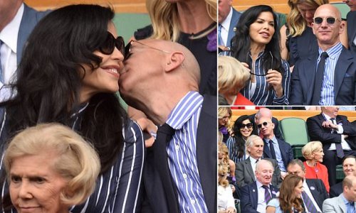 Jeff Bezos covers Lauren Sanchez in kisses during a PDA-packed trip to Wimbledon after divorce