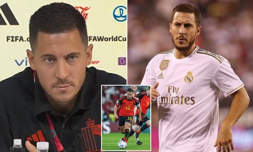 Reporter FAT-SHAMES Belgium and Real Madrid superstar Eden Hazard at the World Cup - then has the nerve to ask for a selfie with him!