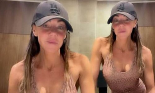 Michelle Heaton slips into plunging swimsuit as she hits the gym