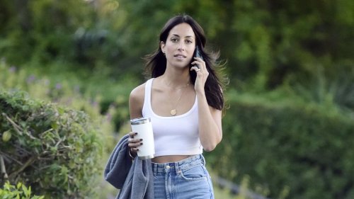 Brad Pitt's girlfriend Ines de Ramon, 34, shows off her sculpted abs in tiny white crop top and...