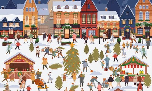 Can YOU find the festive robin? Tricky seek-and-find puzzle challenges you to spot the bird at the Christmas market