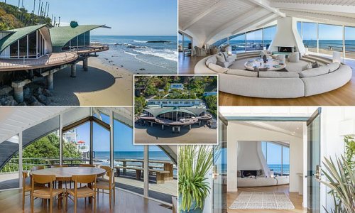 Malibu's iconic 'Wave House' designed by architect who famously sketched plans for the home while on his surf board in the 1950s hits the market for $49.5 MILLION