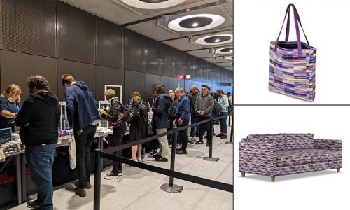 You've ridden the Elizabeth Line...now get the sofa: Souvenirs being sold to celebrate opening of new rail link include £9 socks, £38 toiletry bag and £2,500 couch