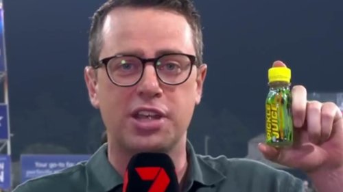 Pickle juice: TV reporter is mocked for making a rookie mistake as he tries disgusting health drink footy stars swear by